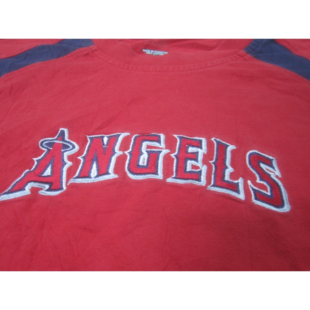 Vintage Anaheim Angels Shirt Mens Large Red MLB Baseball Raglan Tee 2000s - Picture 3 of 9